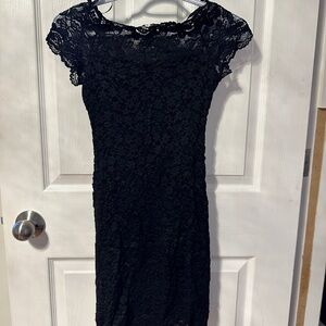 Monteau Black Lace Mini Dress